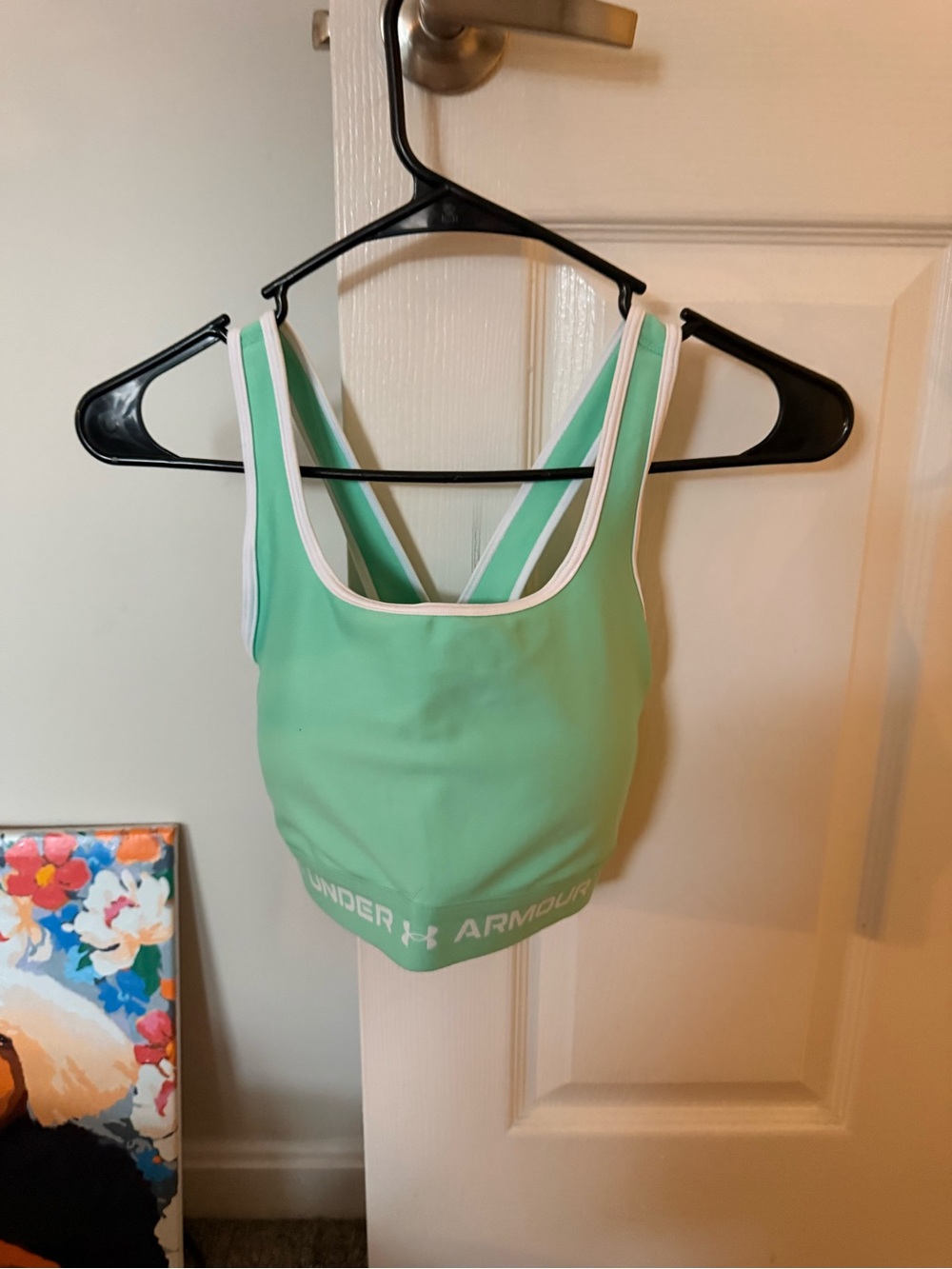 Under Armour Light Green Sports Bra with White Trim